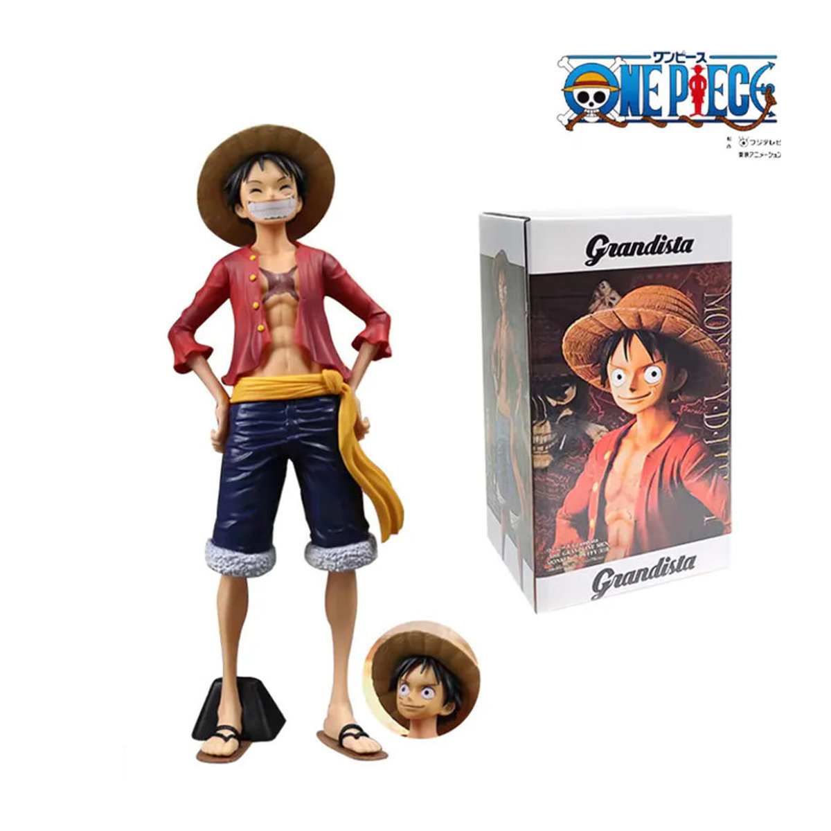 Bandai One Piece Anime-Figur Luffy mit drei Wechselgesichtern, mehrfarbig, Höhe: 28 cm - Bild 6
