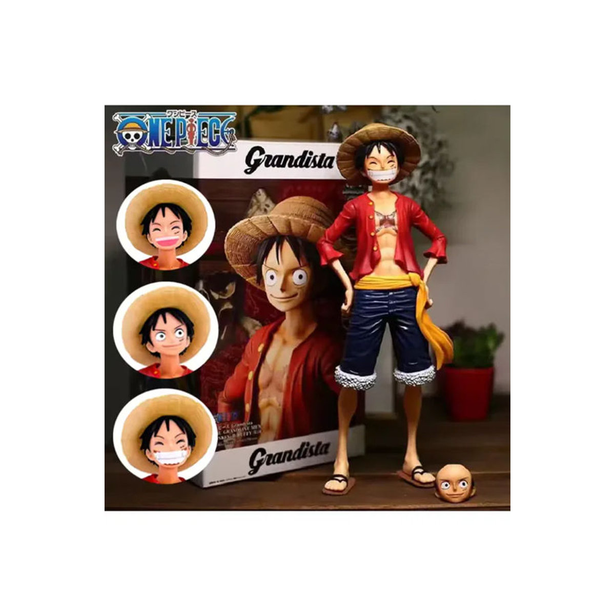 Bandai One Piece Anime-Figur Luffy mit drei Wechselgesichtern, mehrfarbig, Höhe: 28 cm - Bild 7