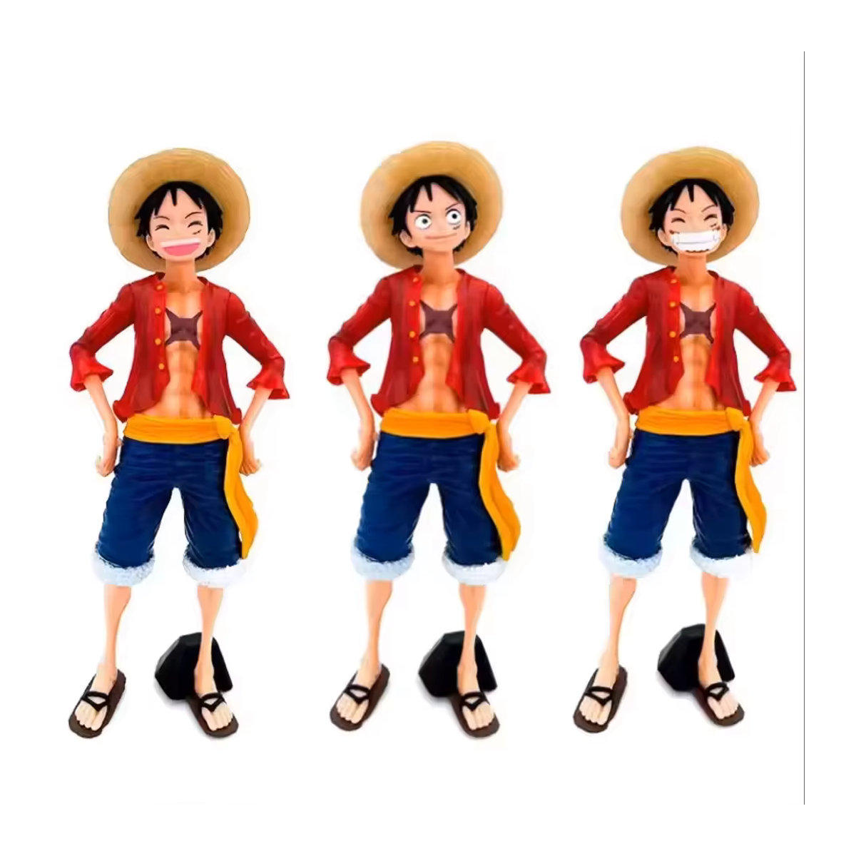 Bandai One Piece Anime-Figur Luffy mit drei Wechselgesichtern, mehrfarbige Actionfigur aus Kunststoff - Bild 5