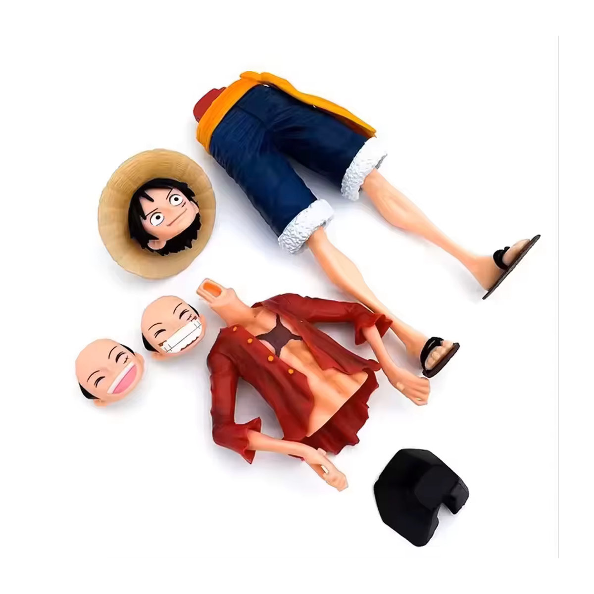 Bandai One Piece Anime-Figur Luffy mit drei Wechselgesichtern, mehrfarbige Actionfigur aus Kunststoff - Bild 6