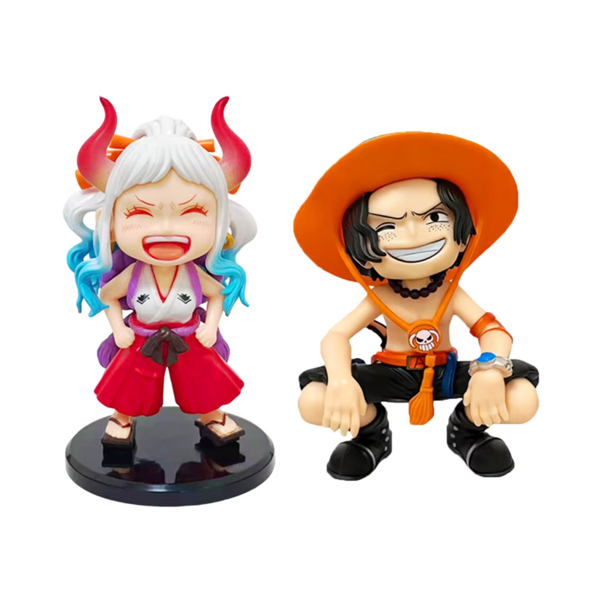 Bandai One Piece Anime Figur Luffy und Ace Q Version aus PVC, mehrfarbig - Bild 3