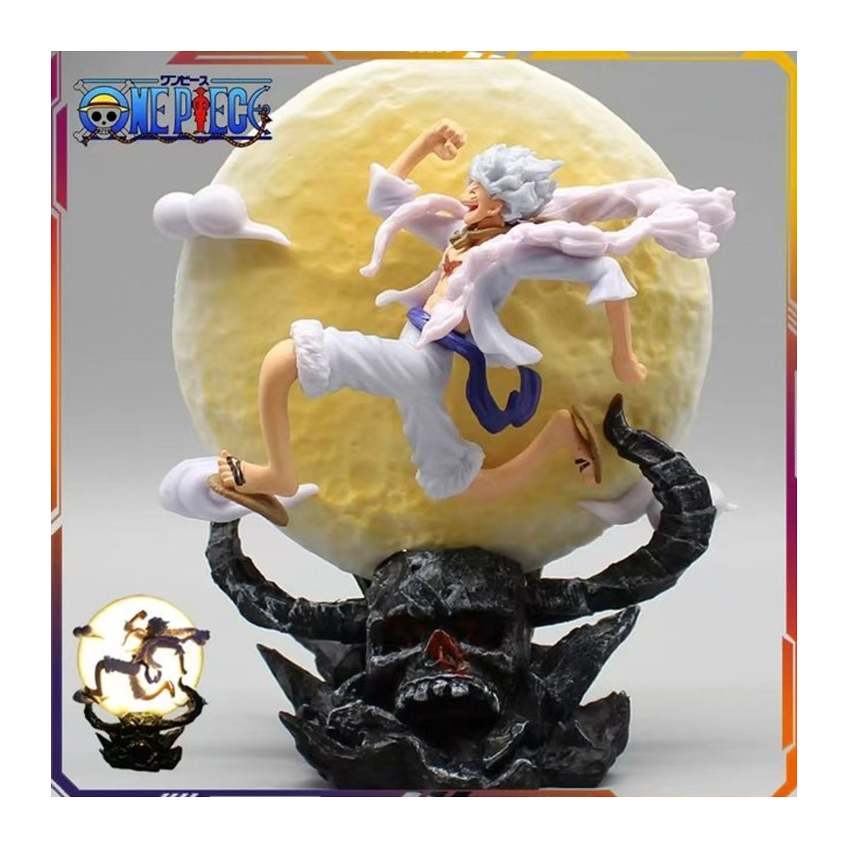 Bandai One Piece Anime Figur Monkey D. Luffy Gear 5 Nika Mondfee in Weiß, Höhe: 12 cm - Bild 1
