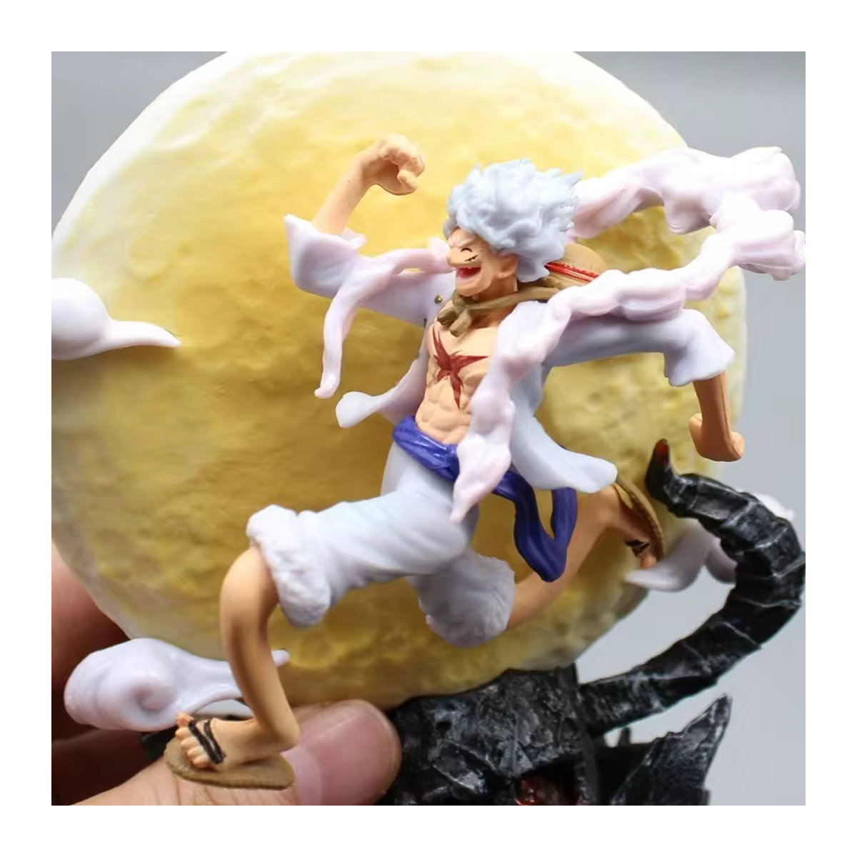 Bandai One Piece Anime Figur Monkey D. Luffy Gear 5 Nika Mondfee in Weiß, Höhe: 12 cm - Bild 3