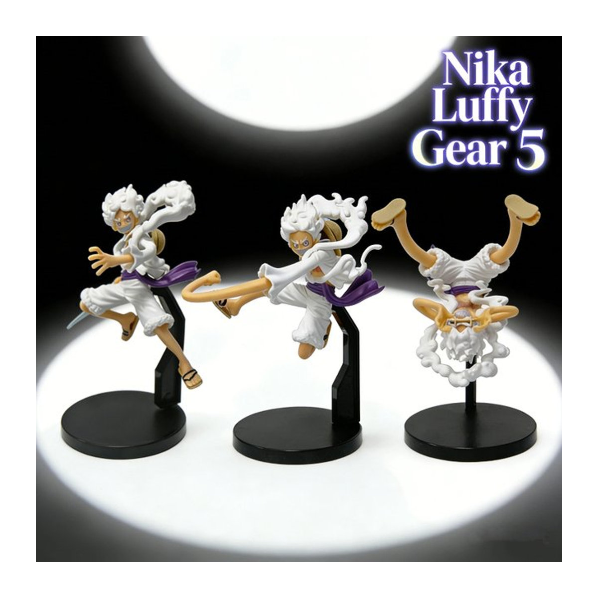 Bandai One Piece Anime Figur Monkey D. Luffy Gear 5 Sonnengott Nika in Weiß, Höhe: 17 cm bis 18 cm - Bild 1