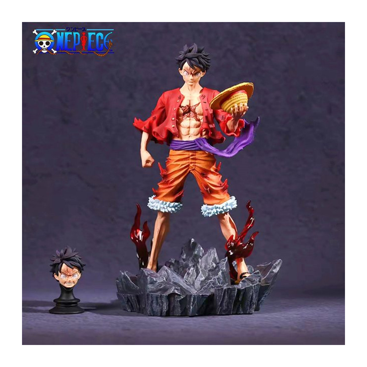 Bandai One Piece Anime Figur Monkey D. Ruffy als PVC Statue, mehrfarbig, Höhe: 24 cm - Bild 1