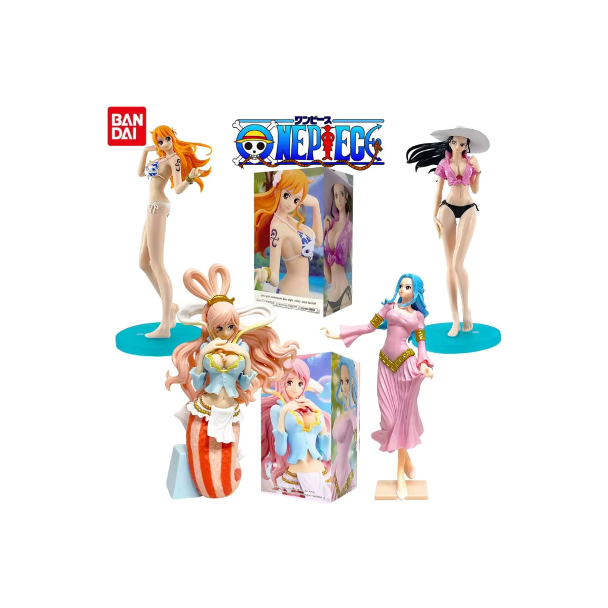 Bandai One Piece Anime-Figur Nami Shirahoshi Nico Robin Nefertari Vivi Action-Modell aus Kunststoff, mehrfarbig - Bild 5