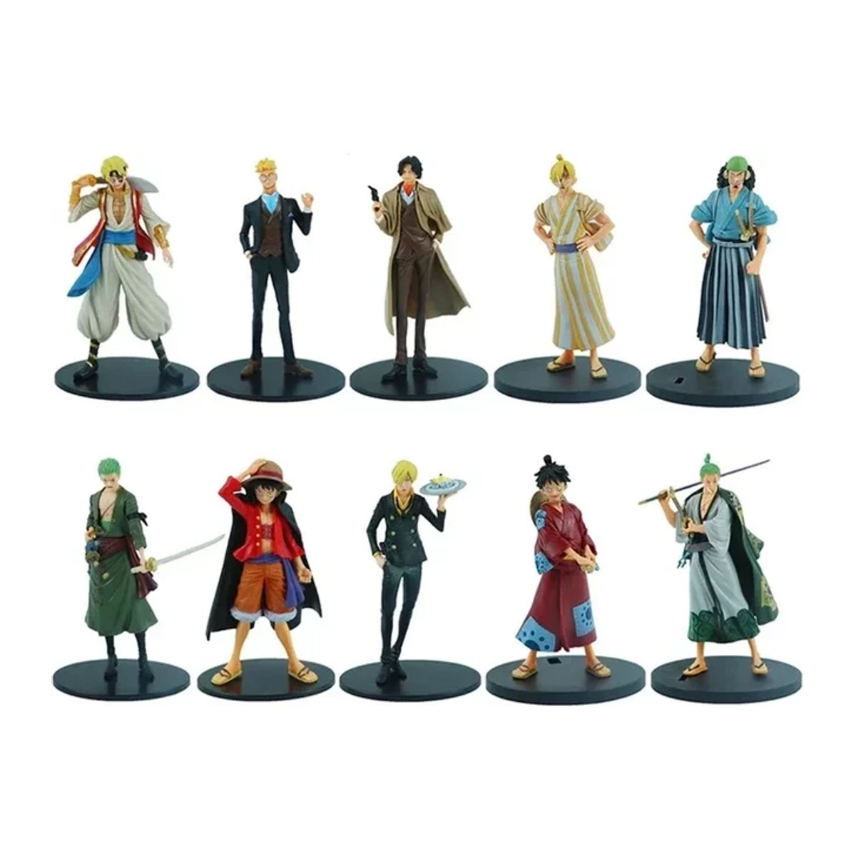 Bandai One Piece Anime Figur Pirate Warriors Monkey D Ruffy Roronoa Zoro Sanji Lysop Actionfigur, mehrfarbig, Höhe: 18 cm - Bild 1