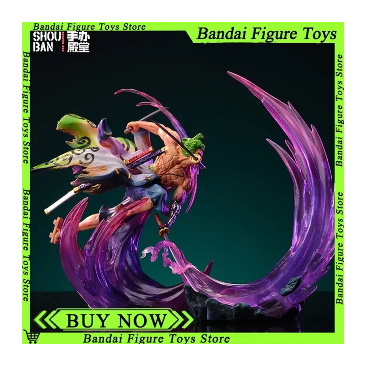 Bandai One Piece Anime Figur Roronoa Zoro Ghost Island Sakura leuchtend, Höhe: 24 cm, mehrfarbig - Bild 1