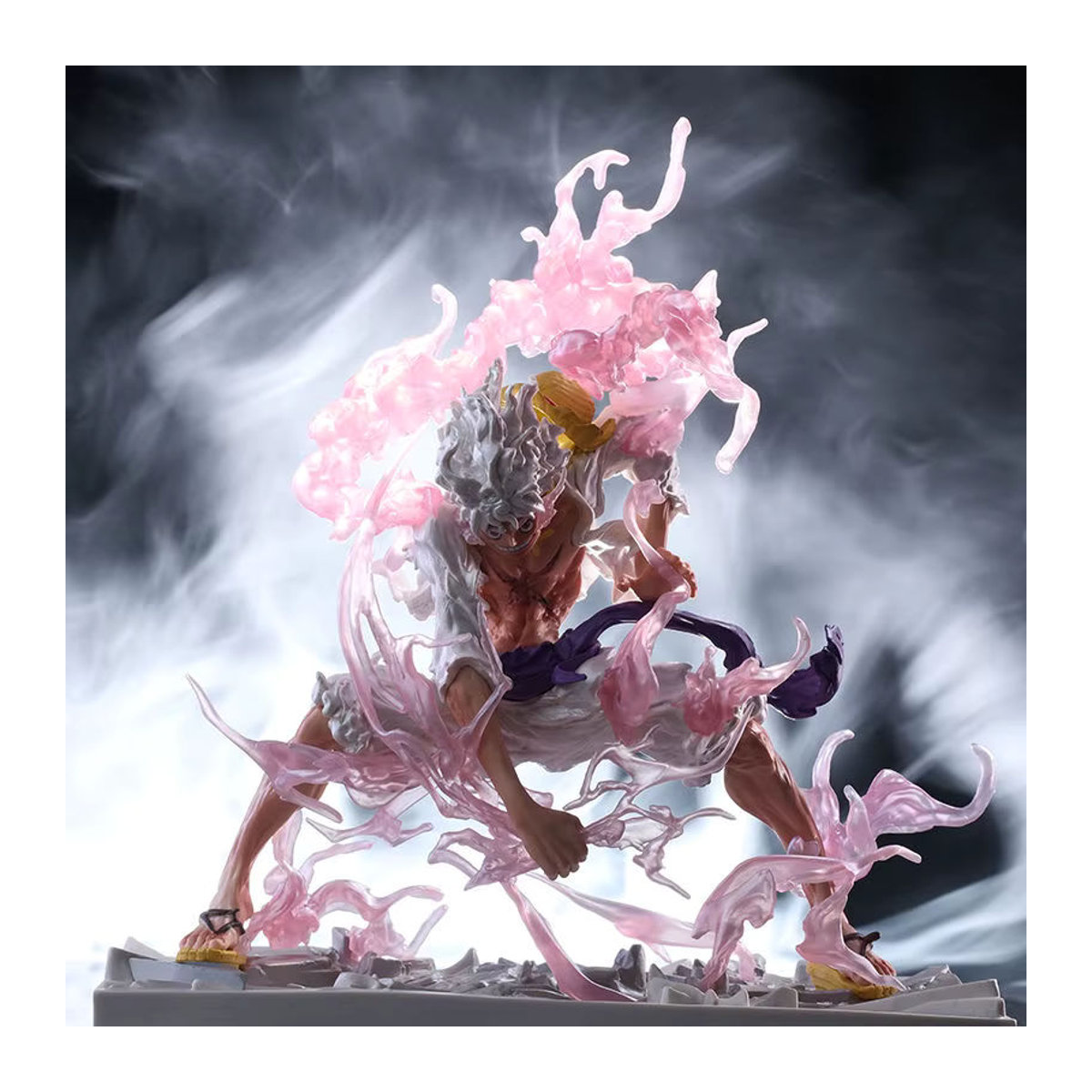 Bandai One Piece Anime Figur Ruffy Gear 5 GK Eisen Vorhang Modell mit Doppelkopf-Ersatzszene in Mehrfarbig - Bild 2