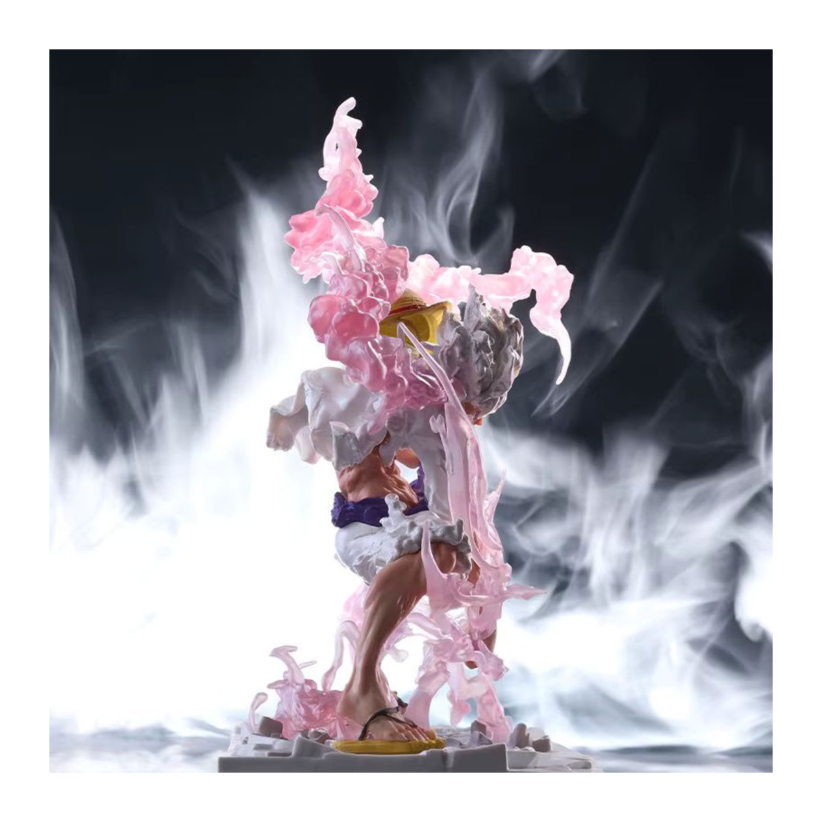 Bandai One Piece Anime Figur Ruffy Gear 5 GK Eisen Vorhang Modell mit Doppelkopf-Ersatzszene in Mehrfarbig - Bild 3
