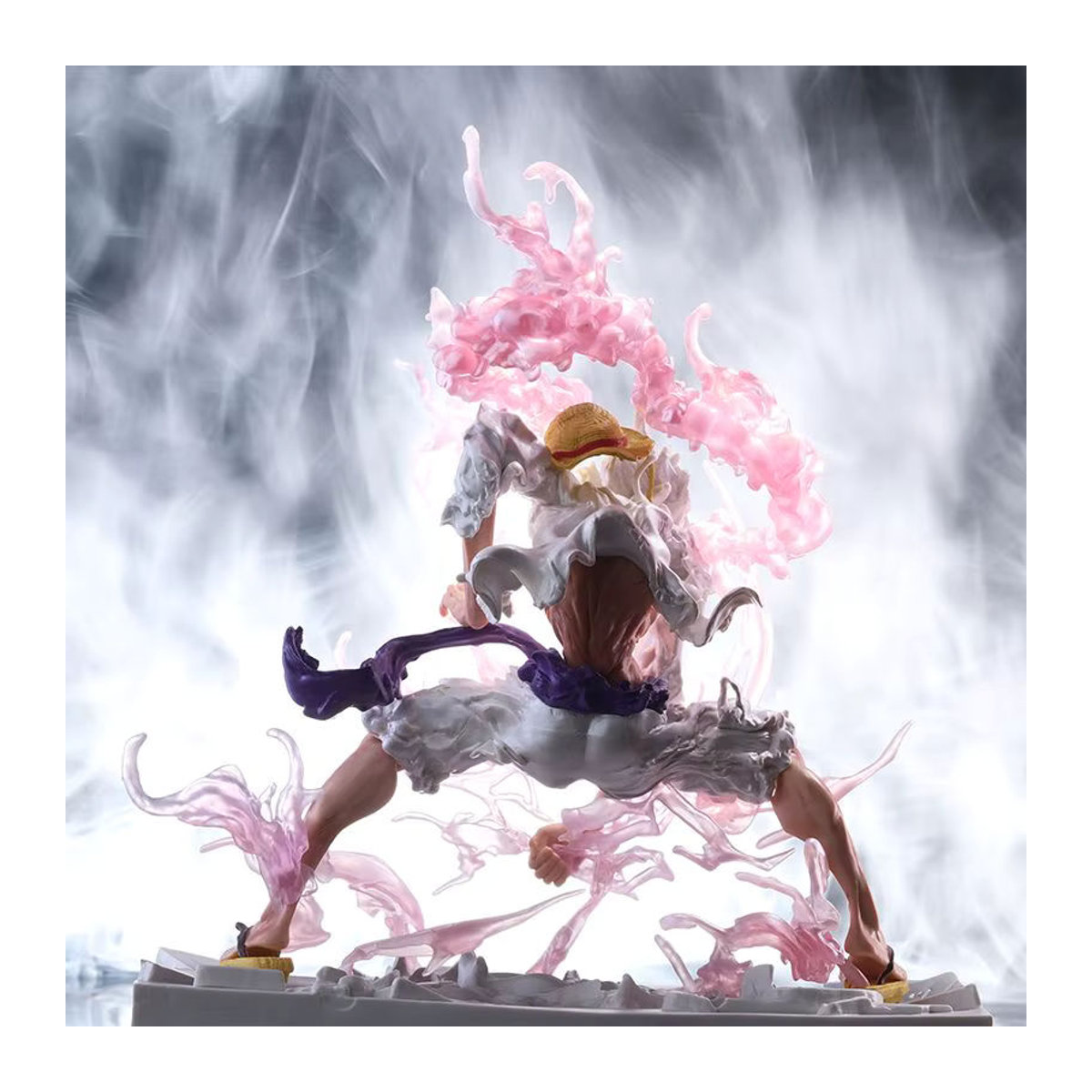 Bandai One Piece Anime Figur Ruffy Gear 5 GK Eisen Vorhang Modell mit Doppelkopf-Ersatzszene in Mehrfarbig - Bild 4