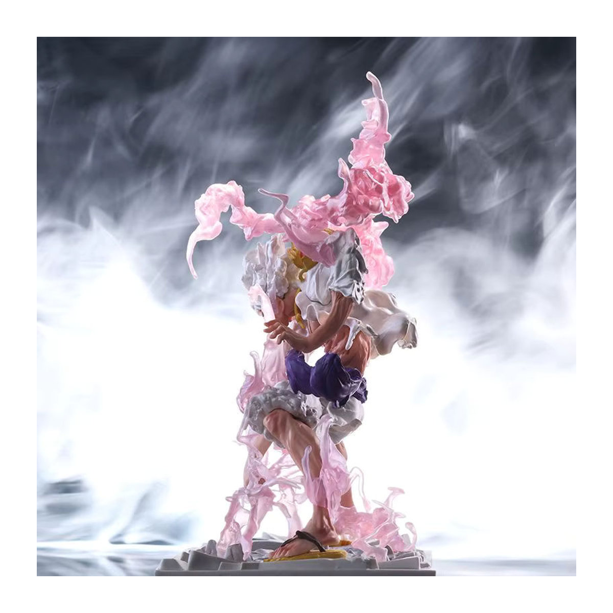 Bandai One Piece Anime Figur Ruffy Gear 5 GK Eisen Vorhang Modell mit Doppelkopf-Ersatzszene in Mehrfarbig - Bild 5
