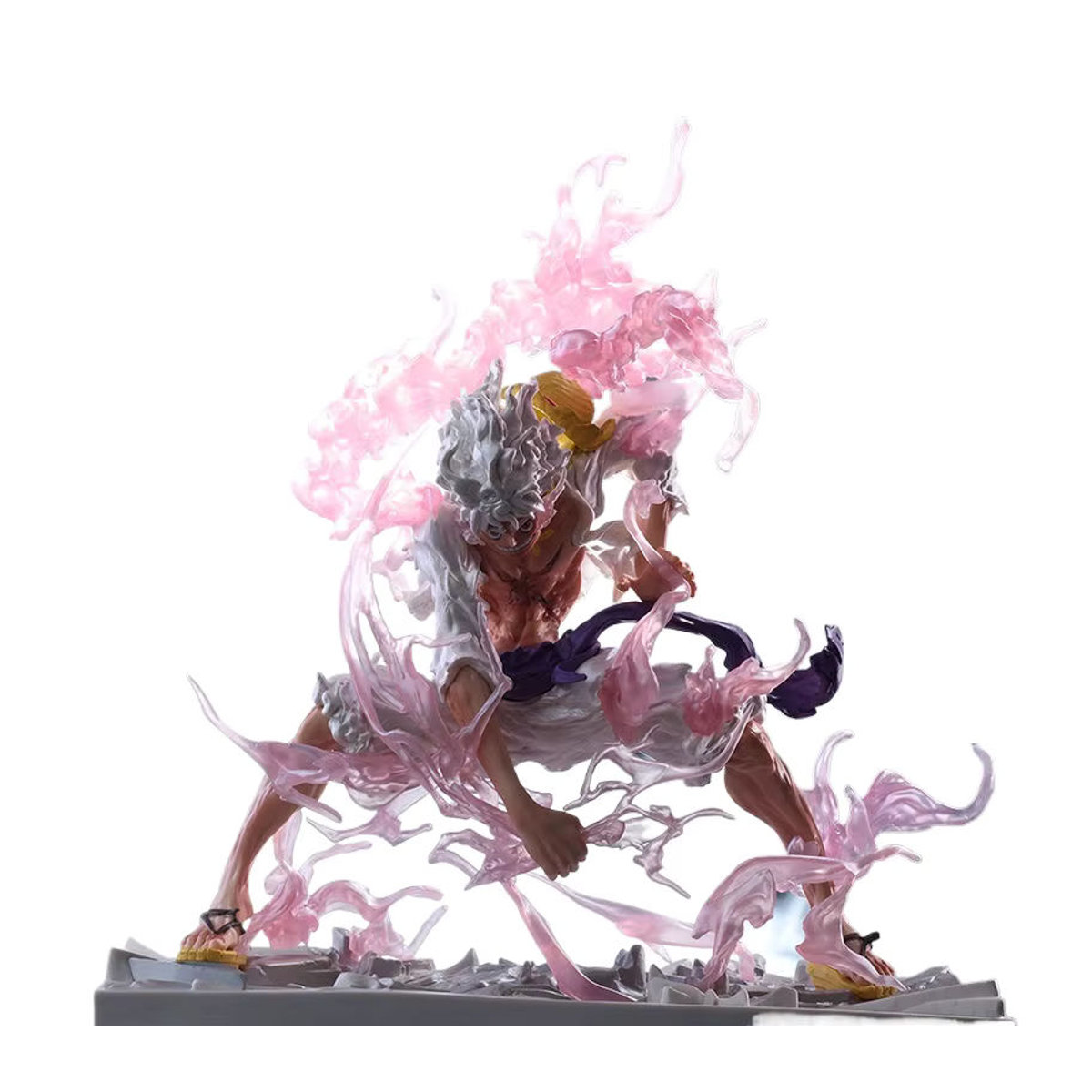 Bandai One Piece Anime Figur Ruffy Gear 5 GK Eisen Vorhang Modell mit Doppelkopf-Ersatzszene in Mehrfarbig - Bild 7