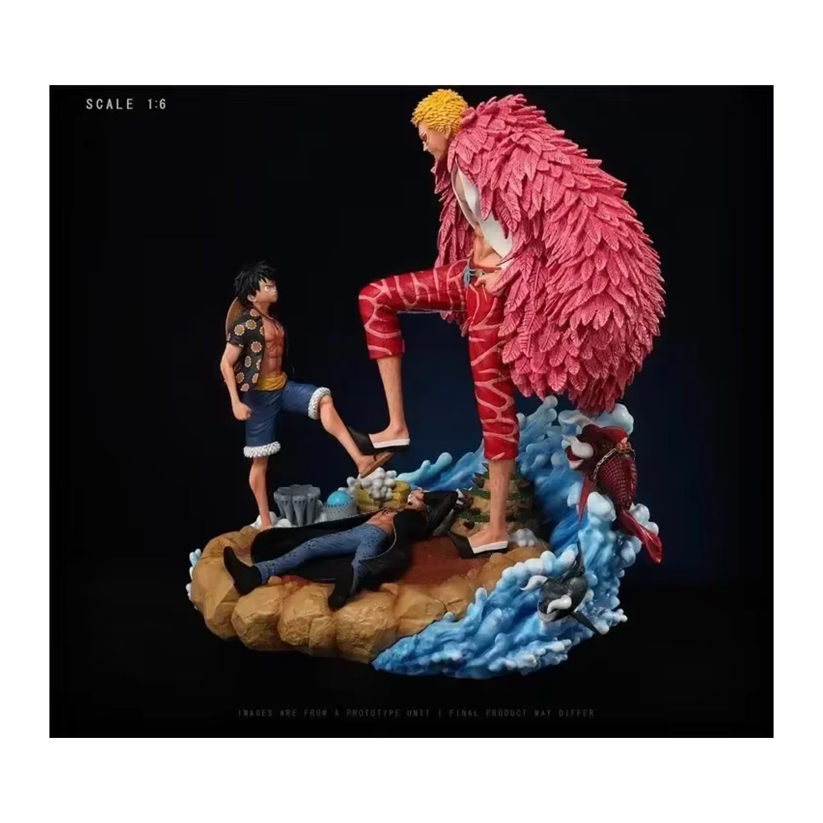 Bandai One Piece Anime Figur Ruffy vs. Donquixote Doflamingo PVC Statue, mehrfarbig, Höhe: 21 cm - Bild 2