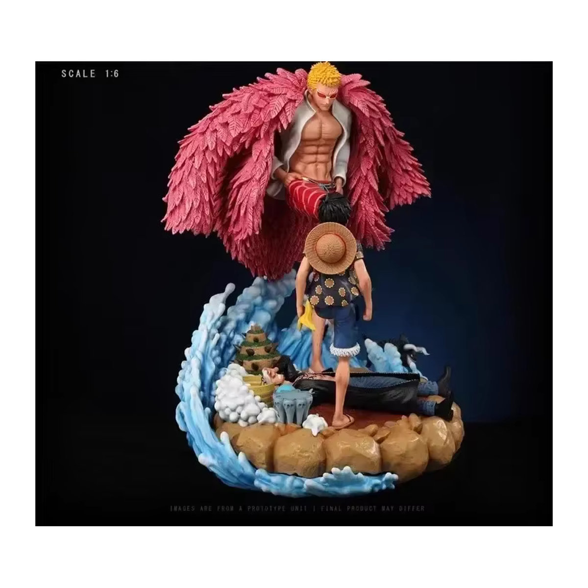 Bandai One Piece Anime Figur Ruffy vs. Donquixote Doflamingo PVC Statue, mehrfarbig, Höhe: 21 cm - Bild 4