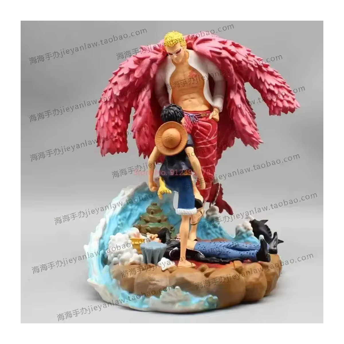 Bandai One Piece Anime Figur Ruffy vs. Donquixote Doflamingo PVC Statue, mehrfarbig, Höhe: 21 cm - Bild 5