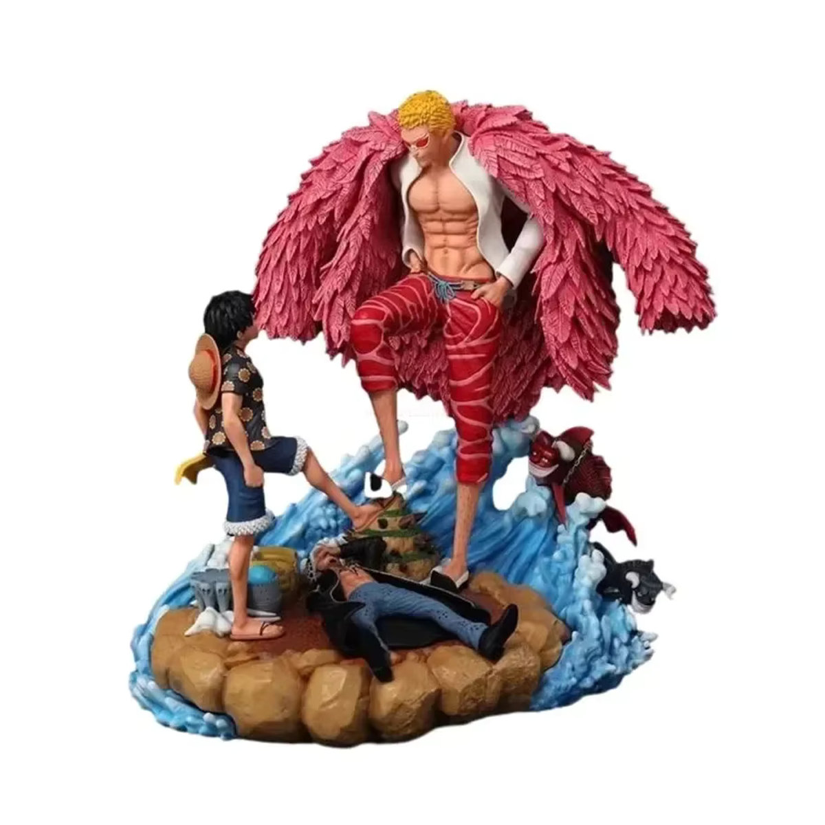 Bandai One Piece Anime Figur Ruffy vs. Donquixote Doflamingo PVC Statue, mehrfarbig, Höhe: 21 cm - Bild 7