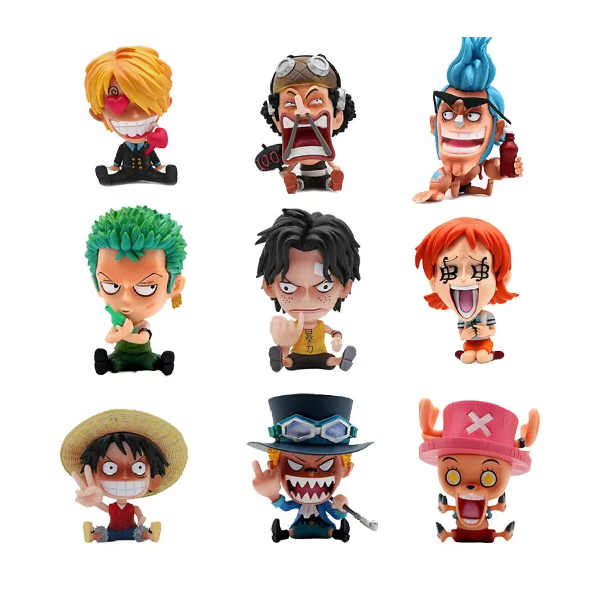Bandai One Piece Anime Figuren Monkey D. Ruffy und Roronoa Zoro als Kawaii Q-Version PVC Modell in Mehrfarbig - Bild 2