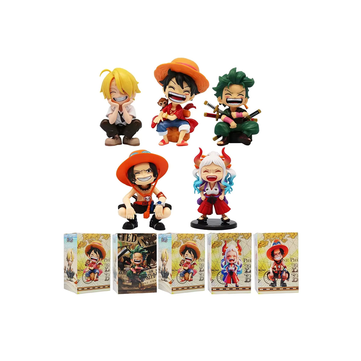 Bandai One Piece Anime-Figuren Q-Version PVC-Modelle mehrfarbig - Bild 6