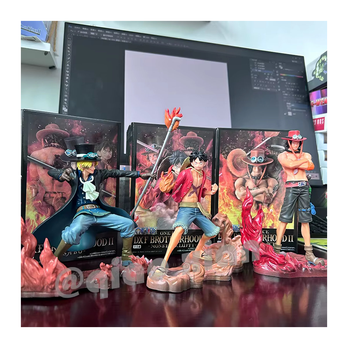 Bandai One Piece Anime Figuren Set aus 3 Stück mit Monkey D. Ruffy, Ace und Sabo in Mehrfarbig, PVC Actionfiguren für Sammler - Bild 3