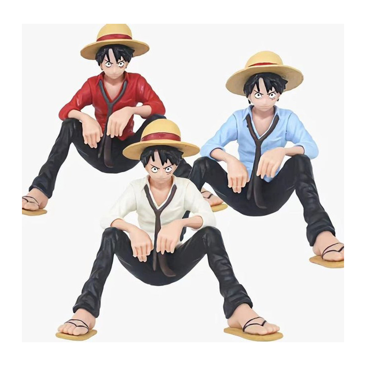 Bandai One Piece Anime Figuren Set Ruffy Sabo Ace als Dekoration und Sammlerstücke in Mehrfarbig, Höhe: 10 cm - Bild 1