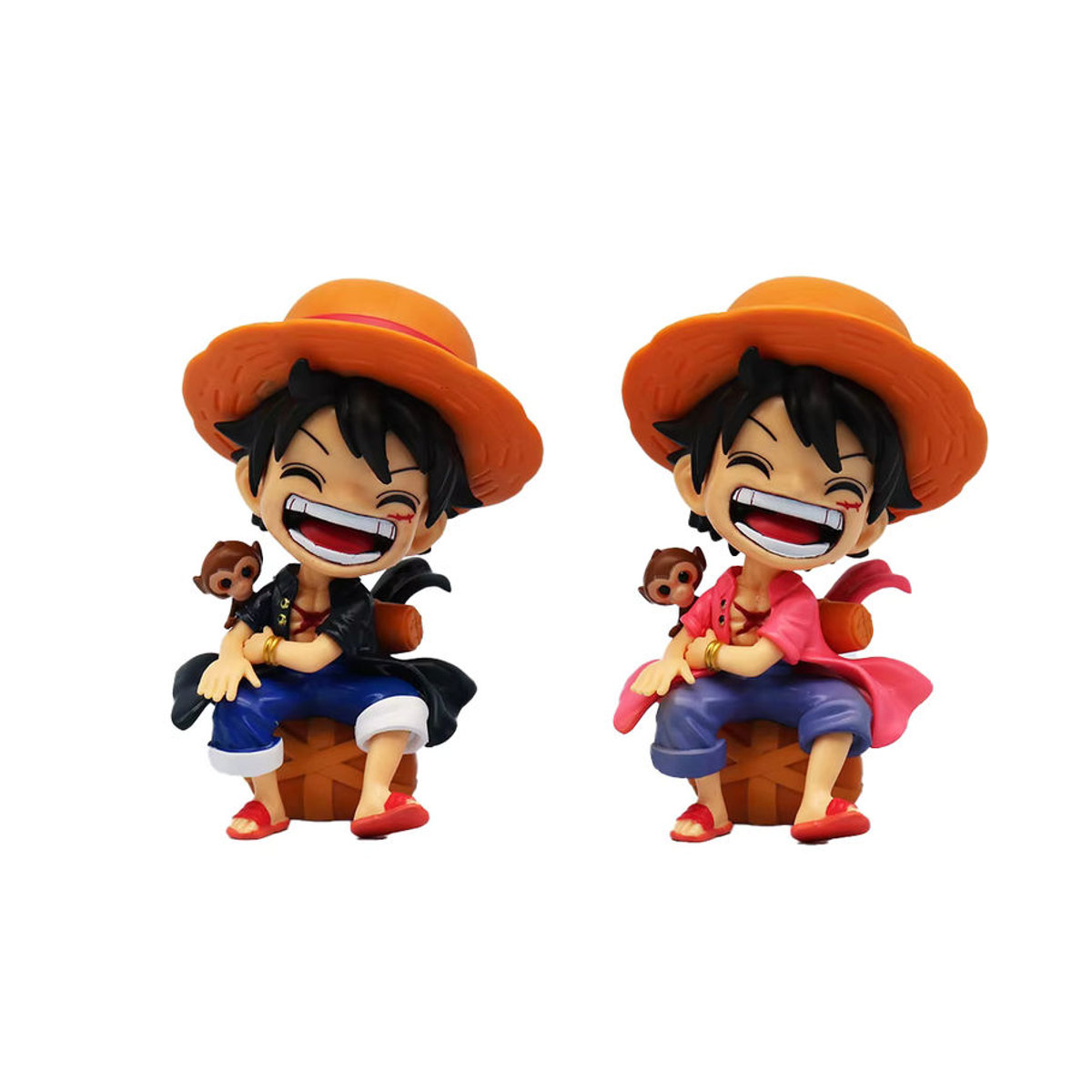 Bandai One Piece Anime Figuren Set Ruffy Sanji Zoro Q-Version aus Kunststoff in Mehrfarbig für deine Desktop-Dekoration - Bild 4