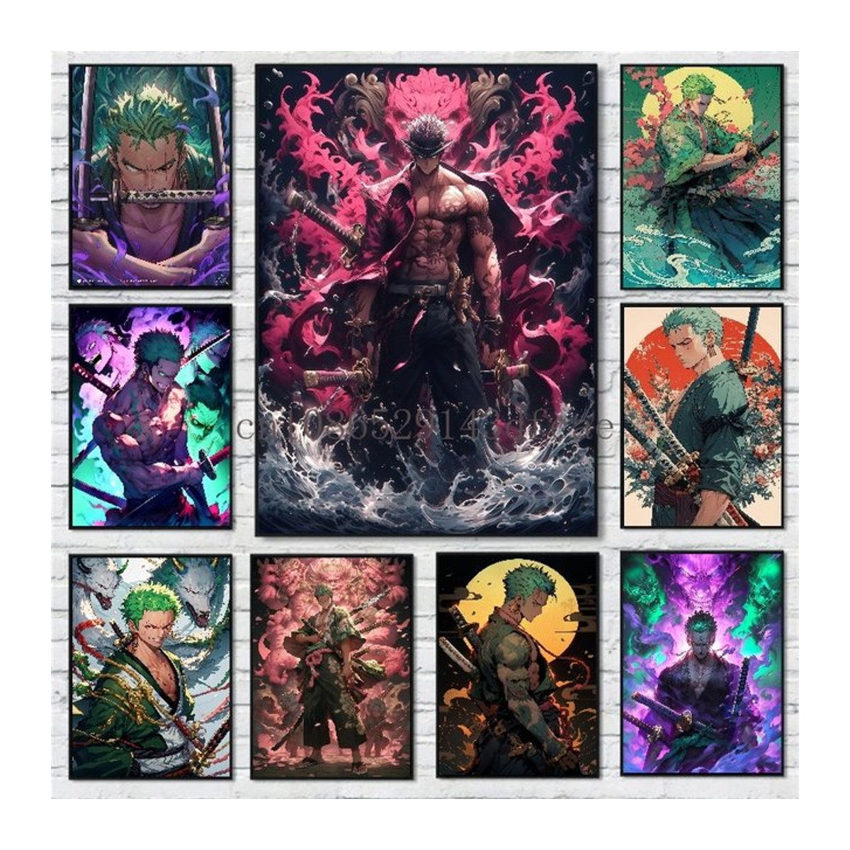 Bandai One Piece Anime Leinwand Wandbild Zoro Porträt in Mehrfarbig - Bild 1