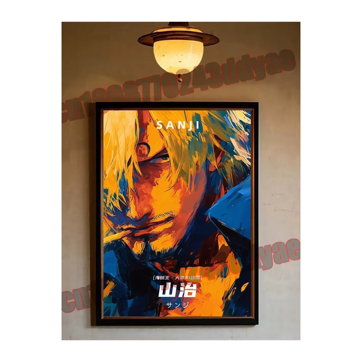 Bandai One Piece Anime Leinwandposter mit Sanji, Ruffy und Zoro in mehrfarbigem Art Deco Design für deine Wandmontage - Bild 3
