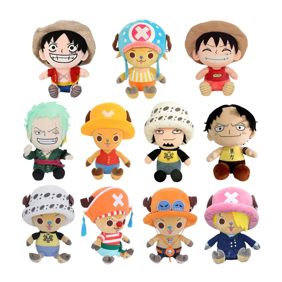 Bandai One Piece Anime Plüschtiere als weiche Stoffpuppen für D. Luffy, Zoro, Tony Chopper und das Team in Mehrfarbig - Bild 4