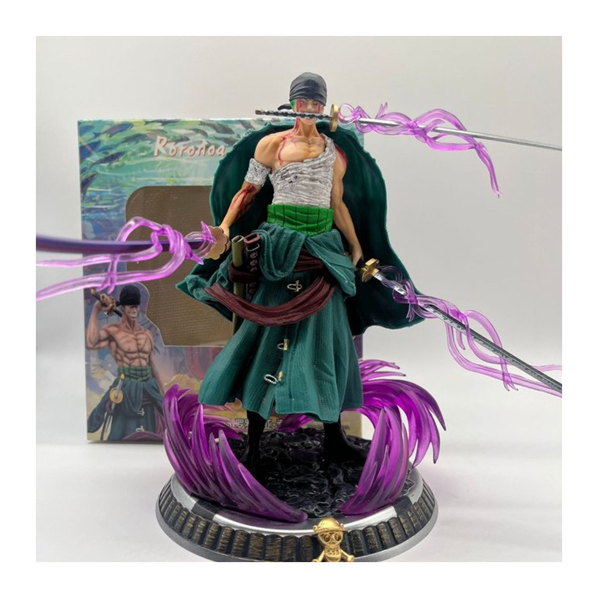 Bandai One Piece Anime Statue Roronoa Zoro Blood Bathing Version, mehrfarbig, Höhe: 21 cm - Bild 1