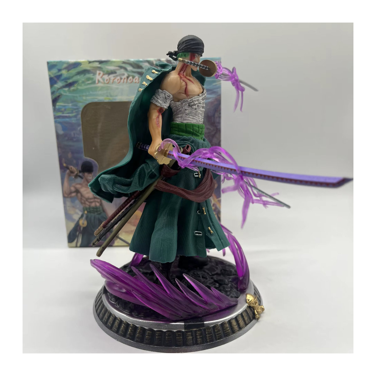 Bandai One Piece Anime Statue Roronoa Zoro Blood Bathing Version, mehrfarbig, Höhe: 21 cm - Bild 4