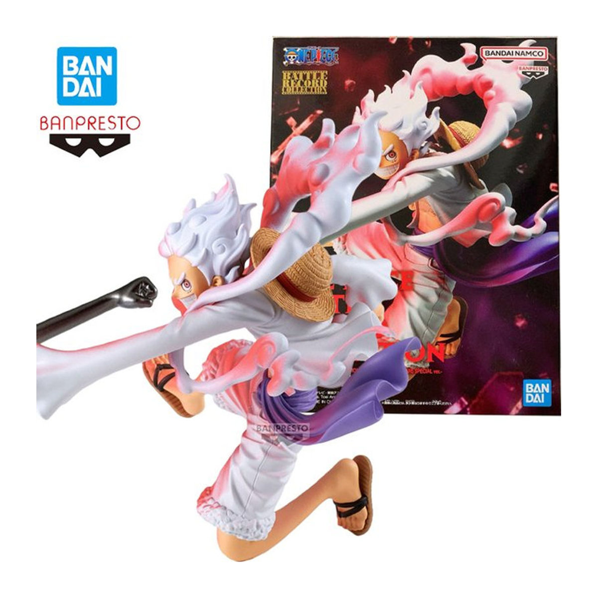 Bandai One Piece Battle Record Collection Monkey D. Luffy Gear5 Special Ver. Anime Modellfigur in Weiß - Bild 1