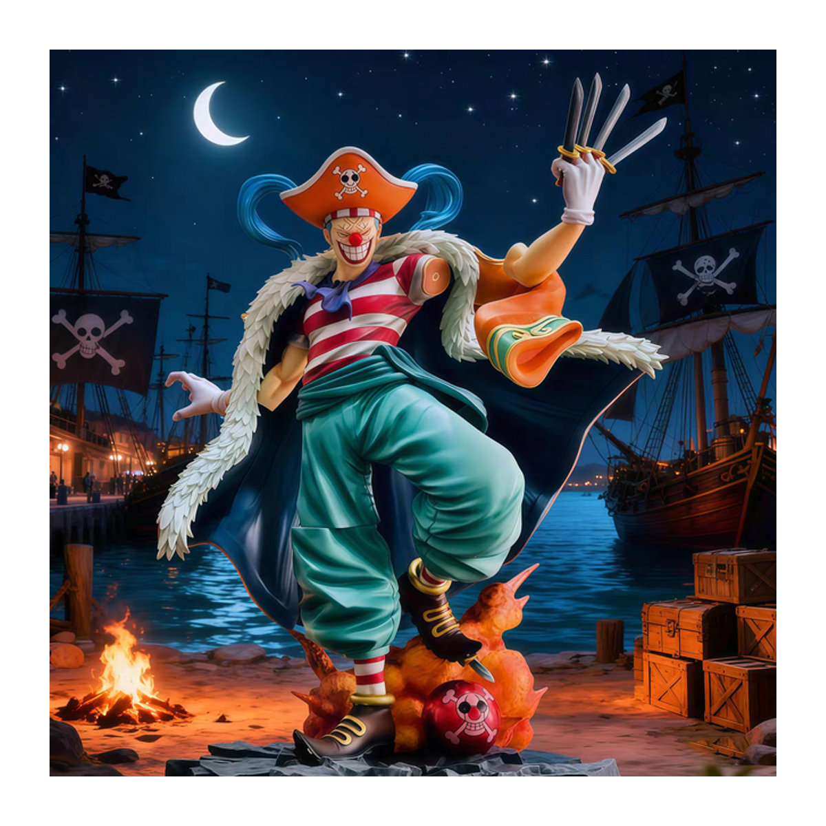 Bandai One Piece Buggy Actionfigur Mehrfarbig als Sammlerstück und Desktop-Ornament - Bild 1