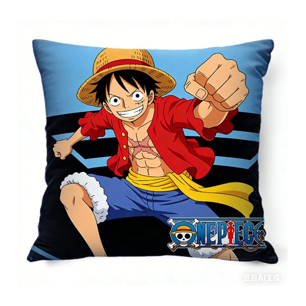 Bandai One Piece Charakter-Kissenbezug, dekorativer Kissenbezug für Sofa und Wohnzimmer, mehrfarbig - Bild 1