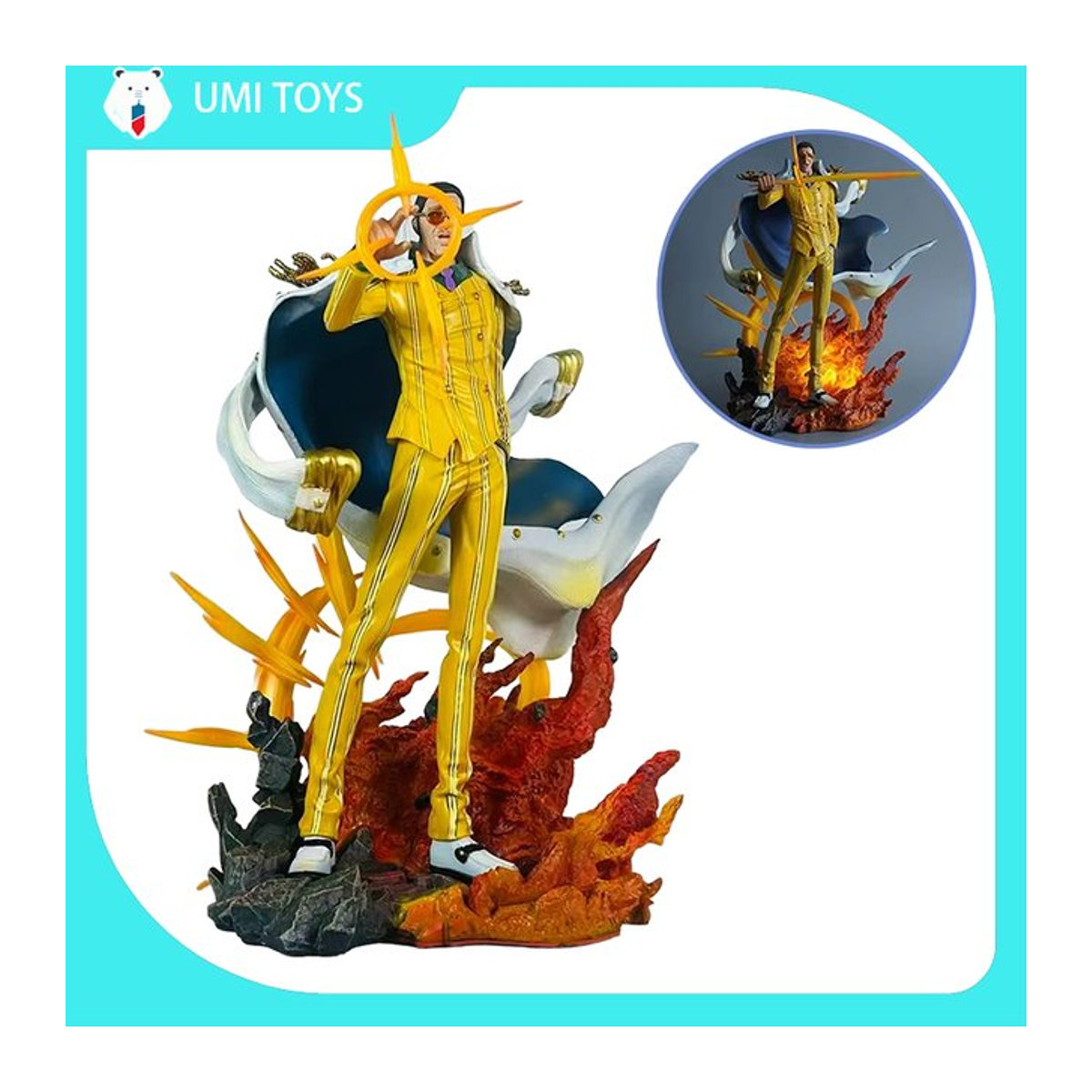 Bandai One Piece Figur Borsalino Leuchtende Anime PVC Statue in Gelb, Höhe: 27 cm - Bild 1