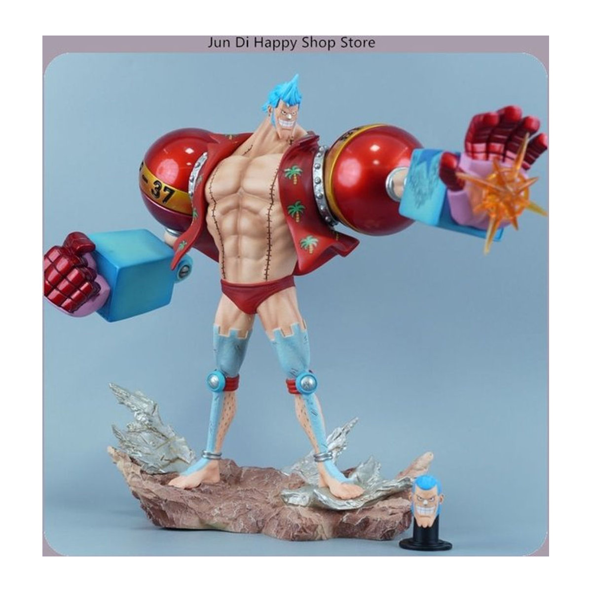 Bandai One Piece Franky Doppelkopf-Skulptur Anime-Figur in mehrfarbiger Ausführung, Höhe: 28,5 cm - Bild 1