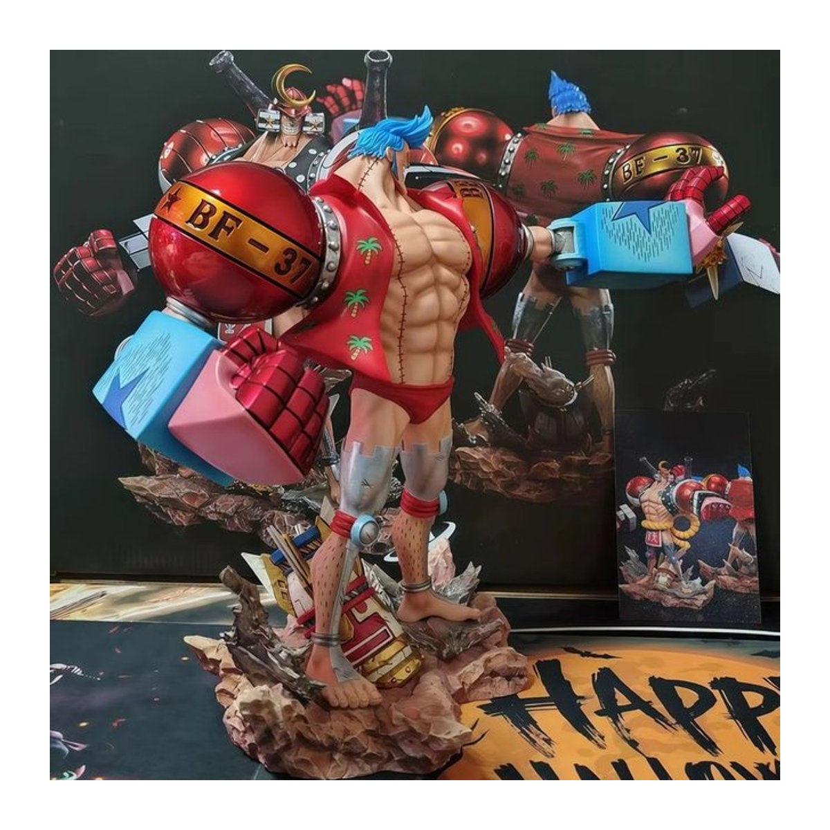 Bandai One Piece Franky Doppelköpfige Statue Gk Figur, mehrfarbig, Höhe: 28 cm - Bild 1