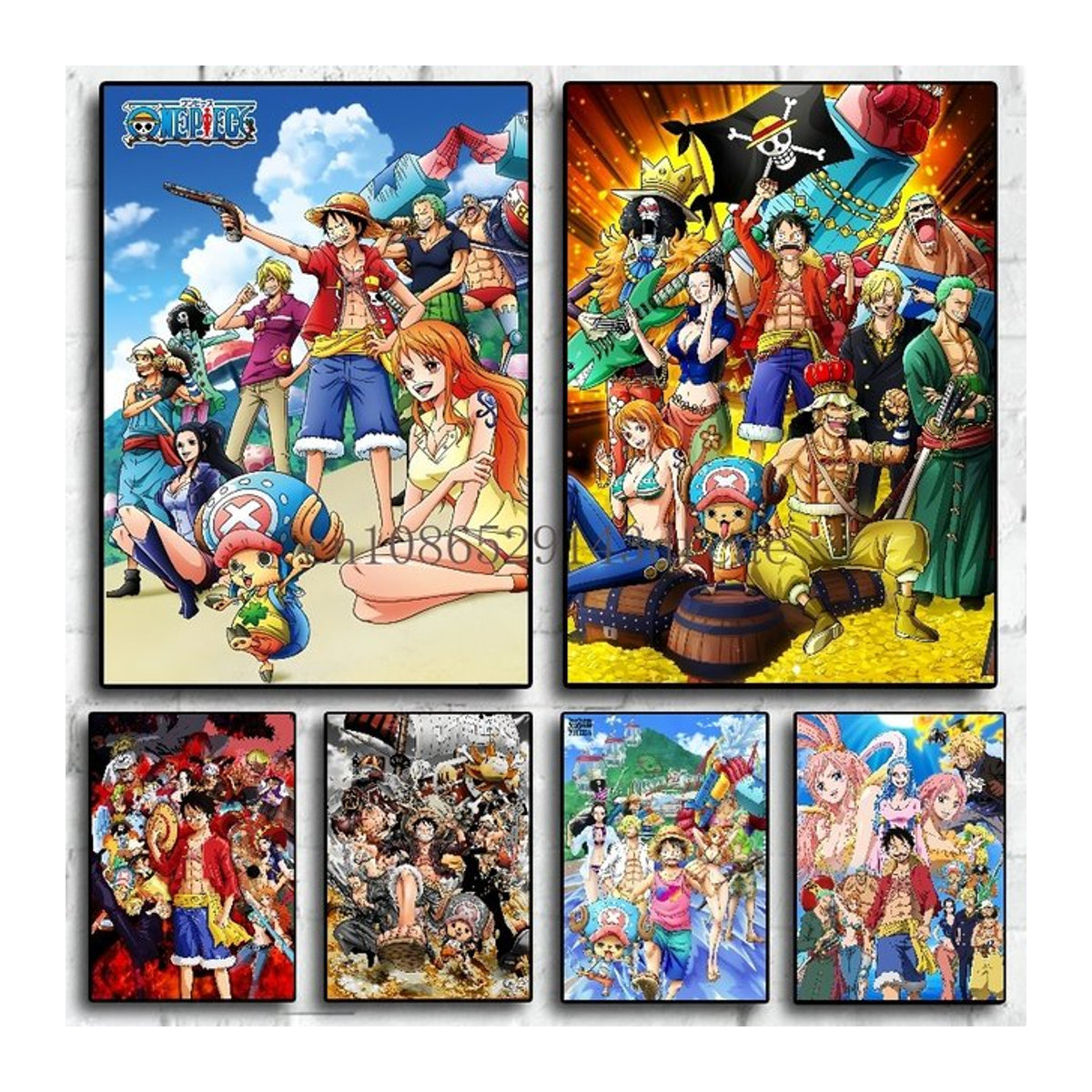 Bandai One Piece Monkey D. Ruffy Leinwand Poster Porträt Wandkunst Mehrfarbig - Bild 1
