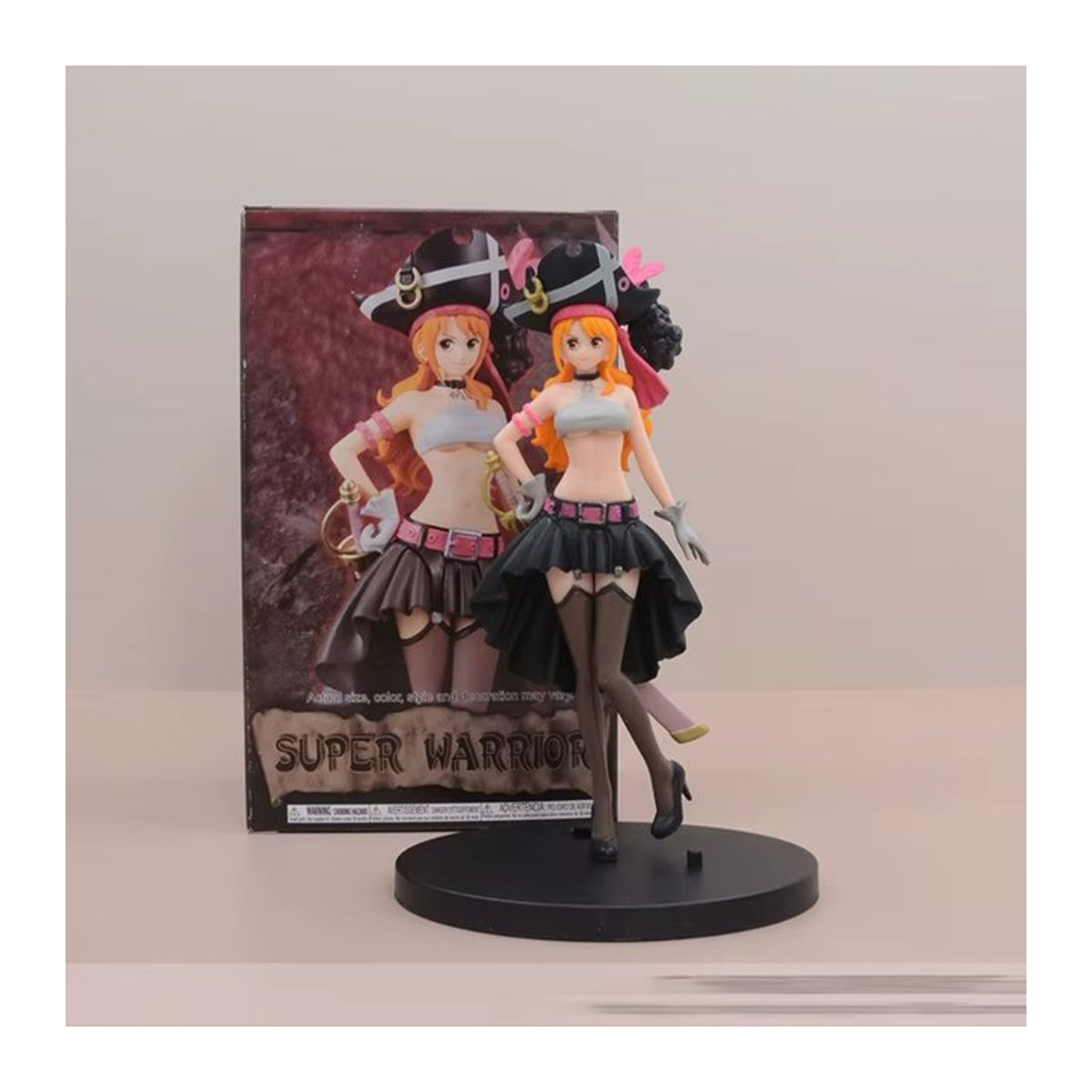 Bandai One Piece Nami Action Figure in schwarzer Kleidung, Anime Sammelfigur aus Kunststoff, Höhe: 19 cm - Bild 1