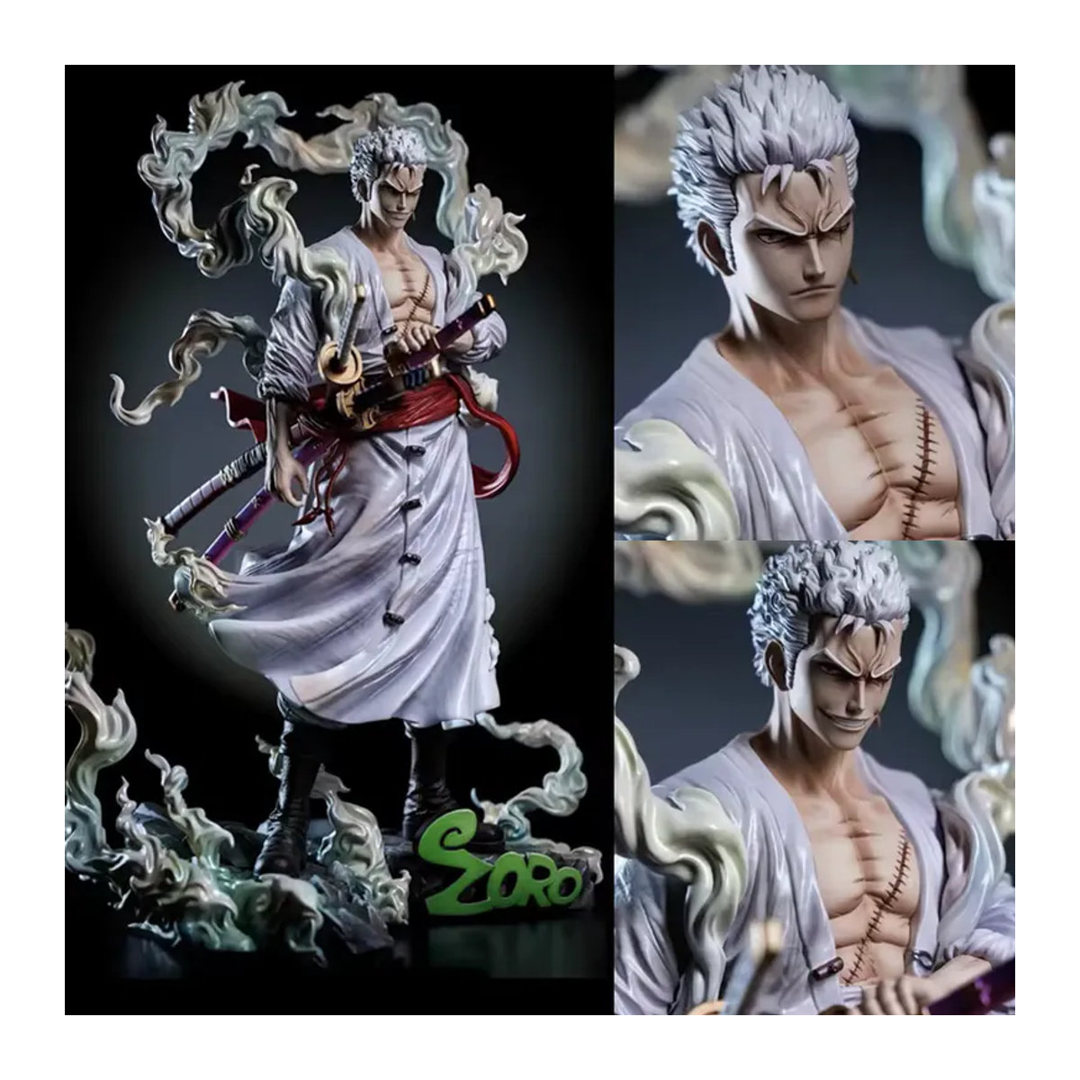 Bandai One Piece Nika Zoro Doppelkopf Anime Figur aus Kunststoff, mehrfarbig, Höhe: 28 cm - Bild 4