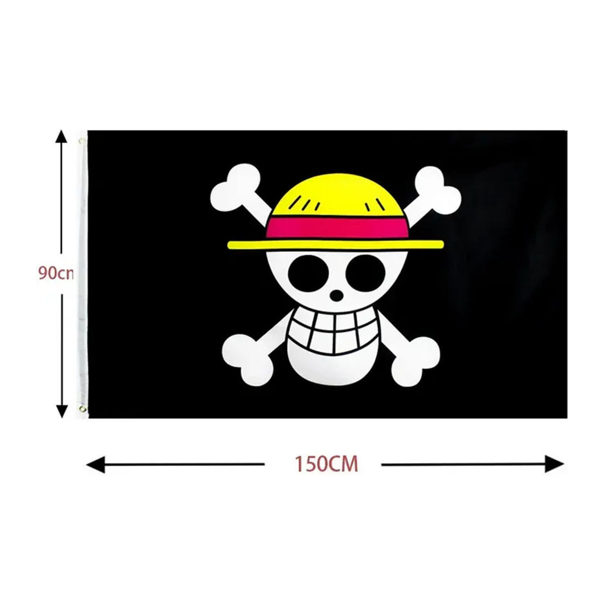 Bandai One Piece Piraten-Schädel-Flagge Wandteppich aus Textil in Schwarz - Bild 1