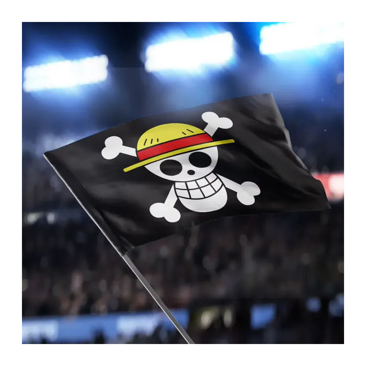 Bandai One Piece Piraten-Schädel-Flagge Wandteppich aus Textil in Schwarz - Bild 3
