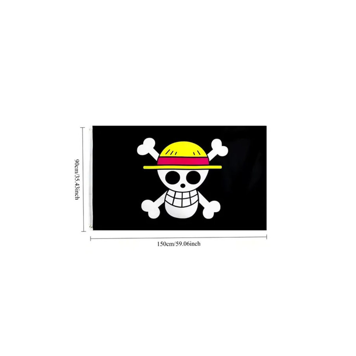 Bandai One Piece Piraten-Schädel-Flagge Wandteppich aus Textil in Schwarz - Bild 6