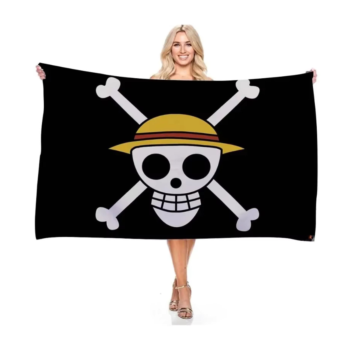 Bandai One Piece Piratenflagge Monkey D. Luffy Skull Design aus Polyester, Schwarz, B: 150 cm, H: 90 cm - Bild 7