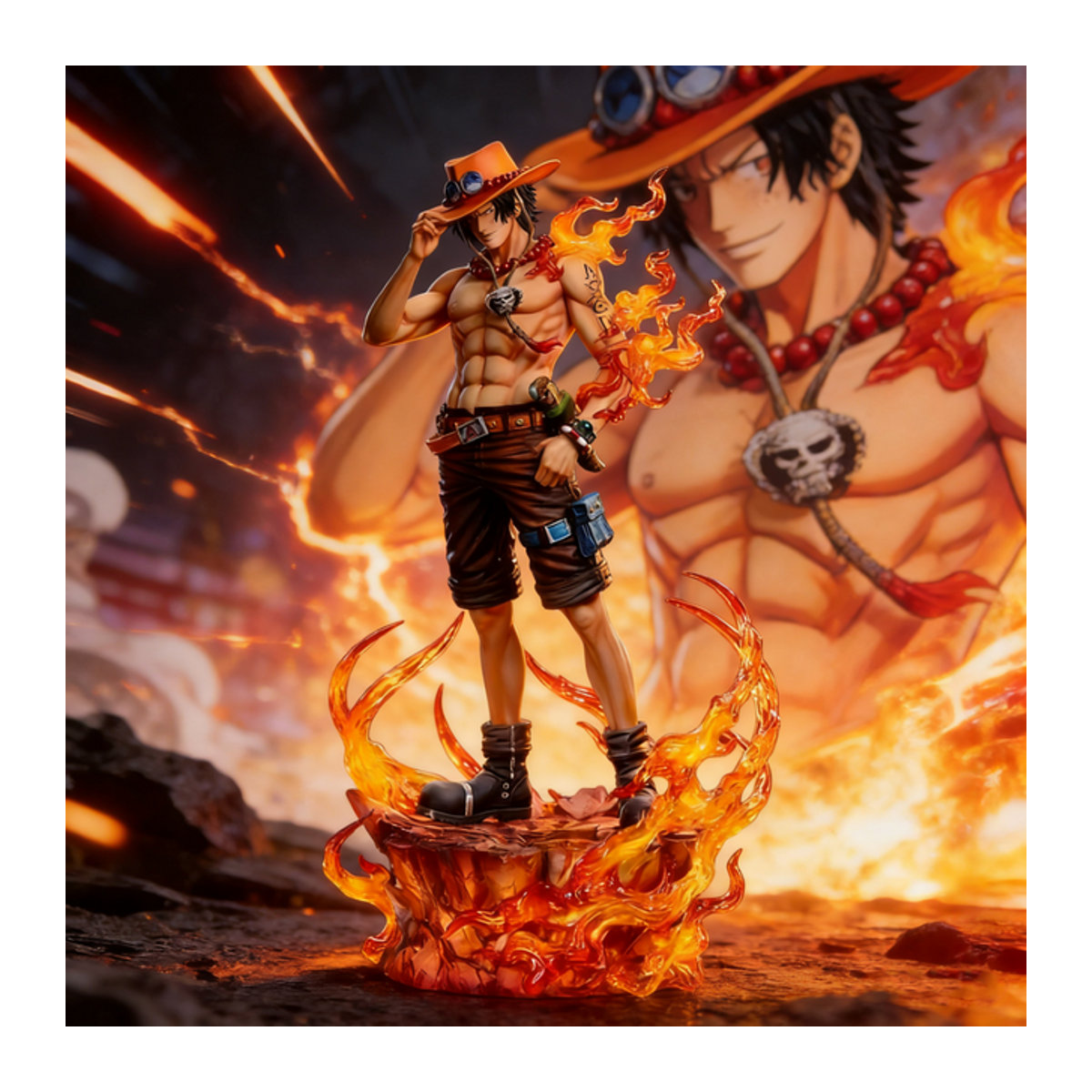 Bandai One Piece Portgas D Ace Actionfigur aus Kunststoff, mehrfarbig, Höhe: 35 cm - Bild 1
