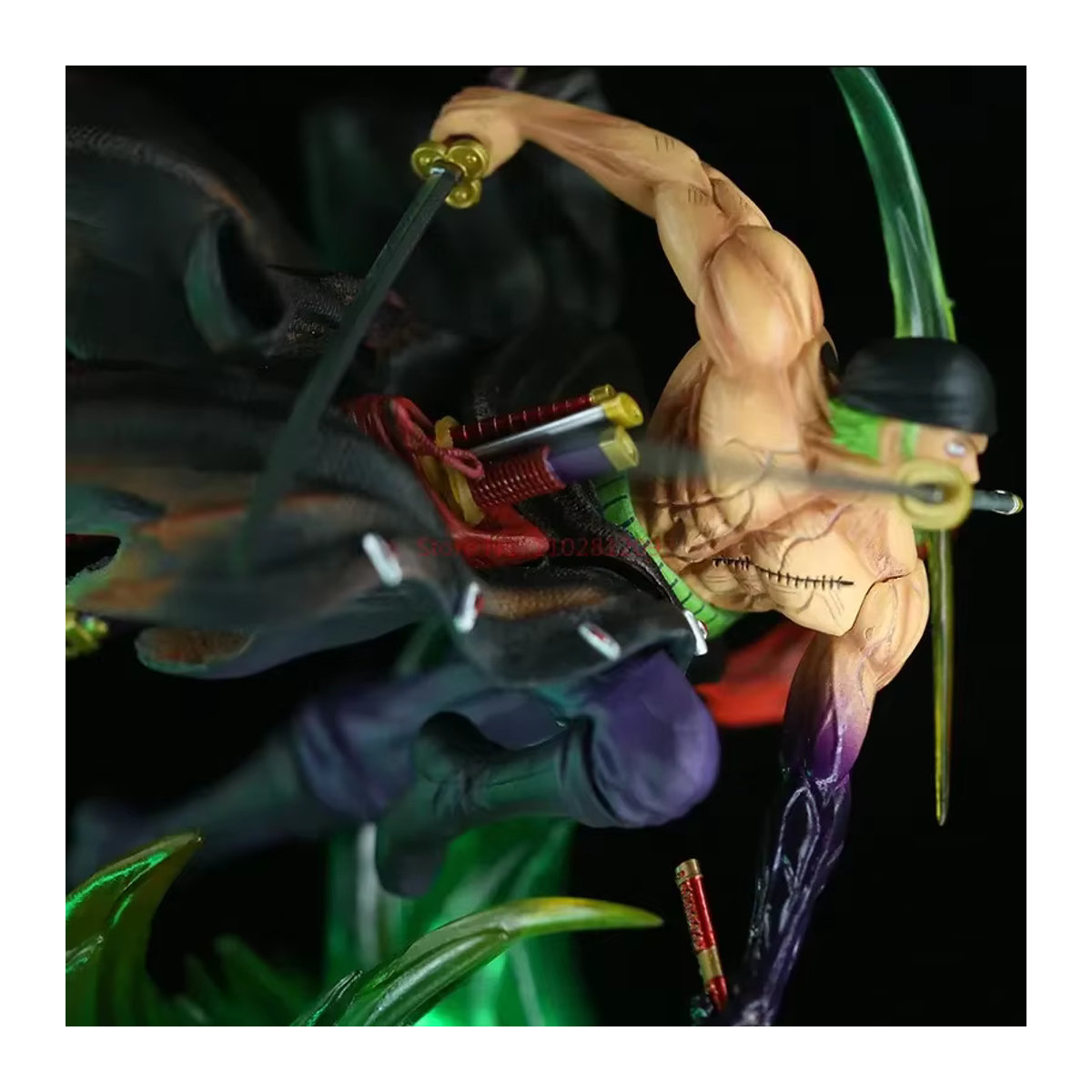 Bandai One Piece Roronoa Zoro Anime Figur aus PVC, Leuchtende Statue Modell, mehrfarbig, Höhe: 24 cm - Bild 3