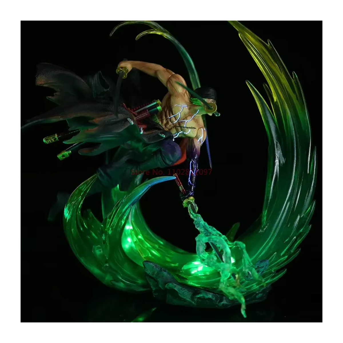 Bandai One Piece Roronoa Zoro Anime Figur aus PVC, Leuchtende Statue Modell, mehrfarbig, Höhe: 24 cm - Bild 4