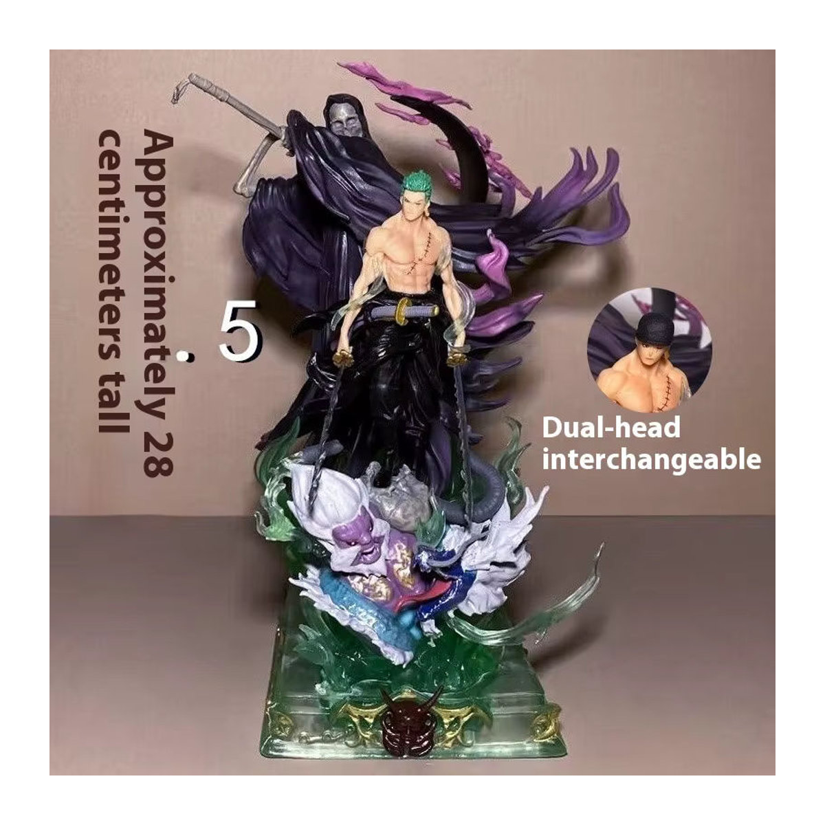 Bandai One Piece Roronoa Zoro Battle Ver. Actionfigur aus Kunststoff, mehrfarbiges Sammlerstück und Dekoration für Kinder - Bild 2