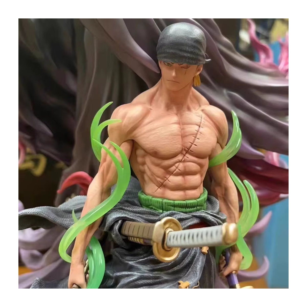 Bandai One Piece Roronoa Zoro Battle Ver. Actionfigur aus Kunststoff, mehrfarbiges Sammlerstück und Dekoration für Kinder - Bild 6