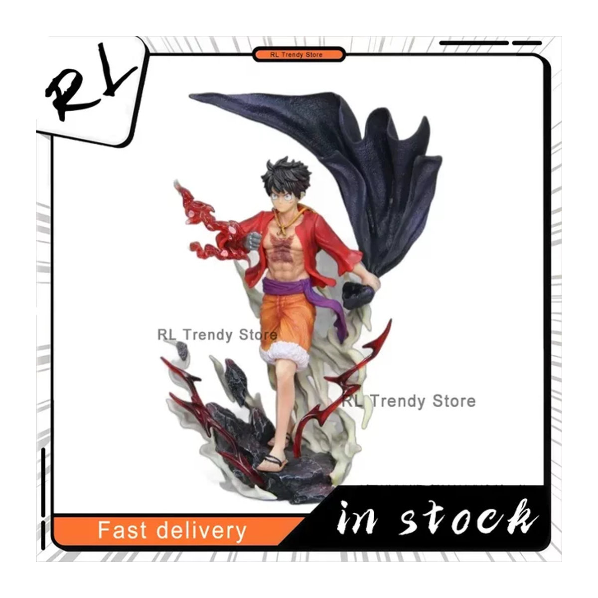 Bandai One Piece Ruffy Anime Figur in Walking Pose, mehrfarbig, Höhe: 28 cm - Bild 1